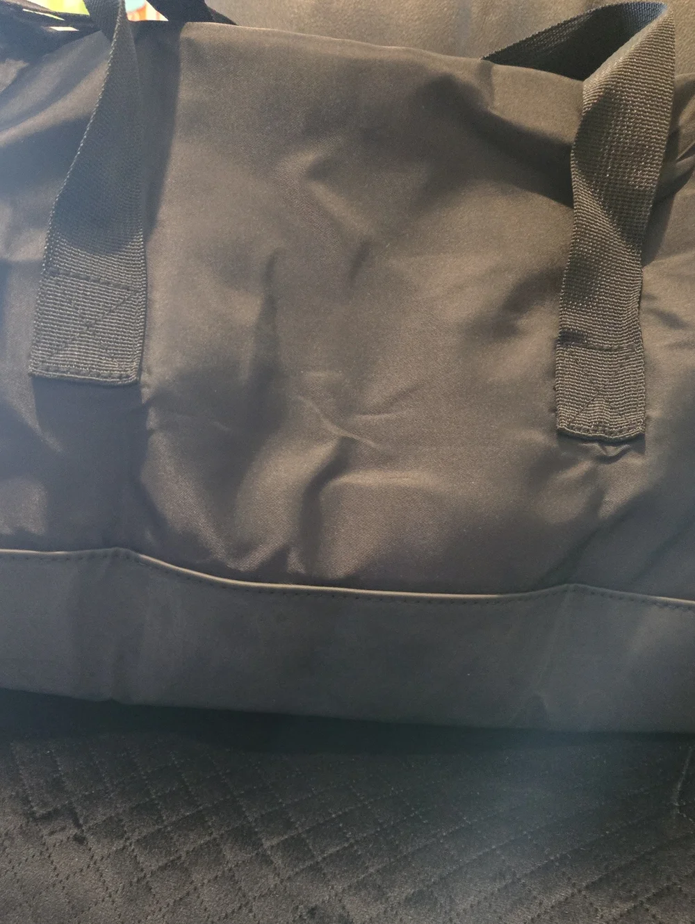 Paco Rabanne Black Nylon Duffel with Web Carry Handles